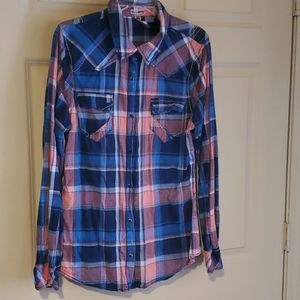 BKE XL Snap Button Long Sleeve Shirt